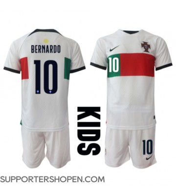Portugal Bernardo Silva #10 Bortatröja Barn VM 2022 Kortärmad (+ korta byxor)